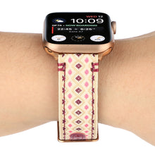 Ethnic Leather Watch Band For Apple Watch Series 7 41mm / 6 & SE & 5 & 4 40mm / 3 & 2 & 1 38mm(Purple)