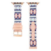 Ethnic Leather Watch Band For Apple Watch Series 7 41mm / 6 & SE & 5 & 4 40mm / 3 & 2 & 1 38mm(Pink)