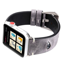 Retro Big Eyes Leather Watch Band For Apple Watch Series 8&7 41mm / SE 2&6&SE&5&4 40mm / 3&2&1 38mm(Gray)