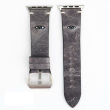 Retro Big Eyes Leather Watch Band For Apple Watch Series 8&7 41mm / SE 2&6&SE&5&4 40mm / 3&2&1 38mm(Gray)