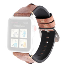 Retro Big Eyes Leather Watch Band For Apple Watch Series 8&7 41mm / SE 2&6&SE&5&4 40mm / 3&2&1 38mm(Meat Meal)