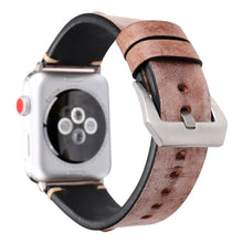 Retro Big Eyes Leather Watch Band For Apple Watch Series 8&7 41mm / SE 2&6&SE&5&4 40mm / 3&2&1 38mm(Meat Meal)