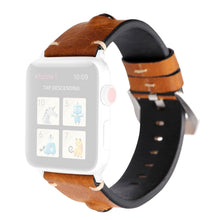 Retro Big Eyes Leather Watch Band For Apple Watch Series 8&7 41mm / SE 2&6&SE&5&4 40mm / 3&2&1 38mm(Brown)