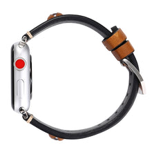 Retro Big Eyes Leather Watch Band For Apple Watch Series 8&7 41mm / SE 2&6&SE&5&4 40mm / 3&2&1 38mm(Brown)