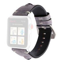 Retro Big Eyes Leather Watch Band For Apple Watch Ultra 49mm / Series 8&7 45mm / SE 2&6&SE&5&4 44mm / 3&2&1 42mm(Gray)