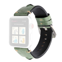 Retro Big Eyes Leather Watch Band For Apple Watch Ultra 49mm / Series 8&7 45mm / SE 2&6&SE&5&4 44mm / 3&2&1 42mm(Green)