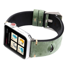 Retro Big Eyes Leather Watch Band For Apple Watch Ultra 49mm / Series 8&7 45mm / SE 2&6&SE&5&4 44mm / 3&2&1 42mm(Green)