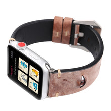Retro Big Eyes Leather Watch Band For Apple Watch Ultra 49mm / Series 8&7 45mm / SE 2&6&SE&5&4 44mm / 3&2&1 42mm(Meat Meal)