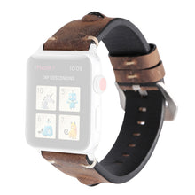 Retro Big Eyes Leather Watch Band For Apple Watch Ultra 49mm / Series 8&7 45mm / SE 2&6&SE&5&4 44mm / 3&2&1 42mm(Dark Brown)