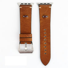 Retro Big Eyes Leather Watch Band For Apple Watch Ultra 49mm / Series 8&7 45mm / SE 2&6&SE&5&4 44mm / 3&2&1 42mm(Brown)