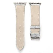 Frosted Genuine Leather Watch Band For Apple Watch Series 7 41mm / 6 & SE & 5 & 4 40mm / 3 & 2 & 1 38mm(White)