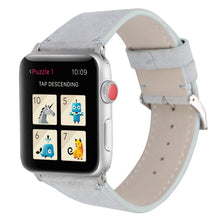 Frosted Genuine Leather Watch Band For Apple Watch Series 7 41mm / 6 & SE & 5 & 4 40mm / 3 & 2 & 1 38mm(White)