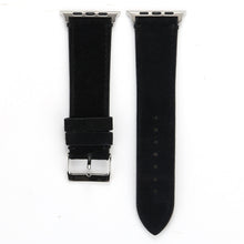 Frosted Genuine Leather Watch Band For Apple Watch Series 7 41mm / 6 & SE & 5 & 4 40mm / 3 & 2 & 1 38mm(Black)