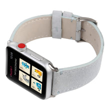 Frosted Genuine Leather Watch Band For Apple Watch Series 7 45mm / 6 & SE & 5 & 4 44mm / 3 & 2 & 1 42mm(White)