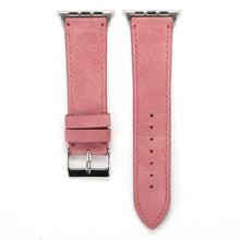 Frosted Genuine Leather Watch Band For Apple Watch Series 7 45mm / 6 & SE & 5 & 4 44mm / 3 & 2 & 1 42mm(Pink)