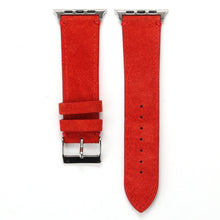 Frosted Genuine Leather Watch Band For Apple Watch Series 7 45mm / 6 & SE & 5 & 4 44mm / 3 & 2 & 1 42mm(Red)