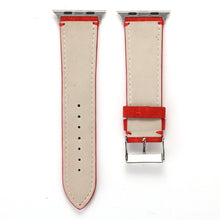 Frosted Genuine Leather Watch Band For Apple Watch Series 7 45mm / 6 & SE & 5 & 4 44mm / 3 & 2 & 1 42mm(Red)