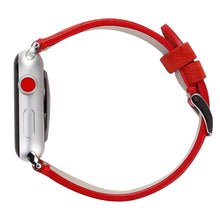 Frosted Genuine Leather Watch Band For Apple Watch Series 7 45mm / 6 & SE & 5 & 4 44mm / 3 & 2 & 1 42mm(Red)