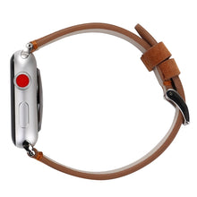 Frosted Genuine Leather Watch Band For Apple Watch Series 7 45mm / 6 & SE & 5 & 4 44mm / 3 & 2 & 1 42mm(Brown)