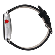 Frosted Genuine Leather Watch Band For Apple Watch Series 7 45mm / 6 & SE & 5 & 4 44mm / 3 & 2 & 1 42mm(Black)