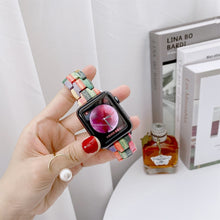 Wooden Bead Woven Watch Band For Apple Watch Ultra 49mm / Series 8&7 45mm / SE 2&6&SE&5&4 44mm / 3&2&1 42mm(Rainbow A)