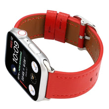 For Apple Watch Series 7 41mm / 6 & SE & 5 & 4 40mm / 3 & 2 & 1 38mm Modern Style Buckle Genuine Leather Strap(Red)