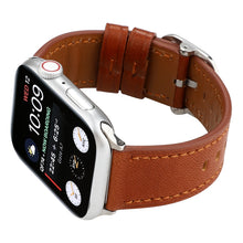 For Apple Watch Series 7 41mm / 6 & SE & 5 & 4 40mm / 3 & 2 & 1 38mm Modern Style Buckle Genuine Leather Strap(Brown)