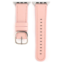 For Apple Watch Series 7 45mm / 6 & SE & 5 & 4 44mm / 3 & 2 & 1 42mm Modern Style Buckle Genuine Leather Strap(Pink)