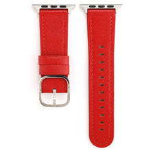 For Apple Watch Series 7 45mm / 6 & SE & 5 & 4 44mm / 3 & 2 & 1 42mm Modern Style Buckle Genuine Leather Strap(Red)