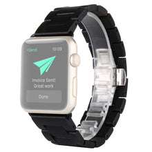 Wooden Watch Band For Apple Watch Series 7 41mm / 6 & SE & 5 & 4 40mm / 3 & 2 & 1 38mm(Black)