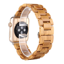 Wooden Watch Band For Apple Watch Series 8&7 41mm / SE 2&6&SE&5&4 40mm / 3&2&1 38mm(Light Brown)