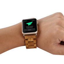 Wooden Watch Band For Apple Watch Ultra 49mm / Series 8&7 45mm / SE 2&6&SE&5&4 44mm / 3&2&1 42mm(Light Brown)