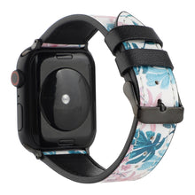 Printed Leather Watch Band For Apple Watch Series 7 45mm / 6 & SE & 5 & 4 44mm / 3 & 2 & 1 42mm(A)