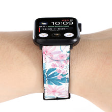 Printed Leather Watch Band For Apple Watch Series 7 45mm / 6 & SE & 5 & 4 44mm / 3 & 2 & 1 42mm(A)