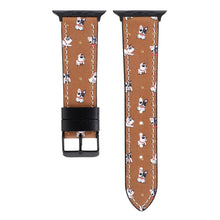 Printed Leather Watch Band For Apple Watch Series 7 45mm / 6 & SE & 5 & 4 44mm / 3 & 2 & 1 42mm(B)