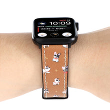 Printed Leather Watch Band For Apple Watch Series 7 45mm / 6 & SE & 5 & 4 44mm / 3 & 2 & 1 42mm(B)