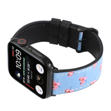 Printed Leather Watch Band For Apple Watch Series 7 45mm / 6 & SE & 5 & 4 44mm / 3 & 2 & 1 42mm(D)