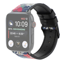 Printed Leather Watch Band For Apple Watch Series 7 45mm / 6 & SE & 5 & 4 44mm / 3 & 2 & 1 42mm(F)