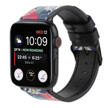Printed Leather Watch Band For Apple Watch Series 7 45mm / 6 & SE & 5 & 4 44mm / 3 & 2 & 1 42mm(F)