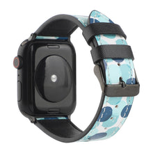 Printed Leather Watch Band For Apple Watch Series 7 45mm / 6 & SE & 5 & 4 44mm / 3 & 2 & 1 42mm(H)