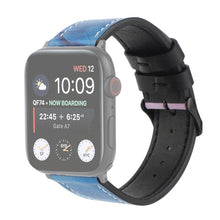 Printed Leather Watch Band For Apple Watch Series 7 45mm / 6 & SE & 5 & 4 44mm / 3 & 2 & 1 42mm(I)