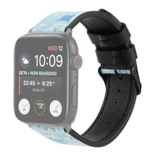 Printed Leather Watch Band For Apple Watch Series 7 45mm / 6 & SE & 5 & 4 44mm / 3 & 2 & 1 42mm(K)