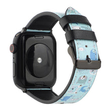 Printed Leather Watch Band For Apple Watch Series 7 45mm / 6 & SE & 5 & 4 44mm / 3 & 2 & 1 42mm(K)
