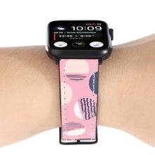 Printed Leather Watch Band For Apple Watch Series 7 45mm / 6 & SE & 5 & 4 44mm / 3 & 2 & 1 42mm(M)