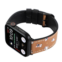 Printed Leather Watch Band For Apple Watch Series 8&7 41mm / SE 2&6&SE&5&4 40mm / 3&2&1 38mm(B)