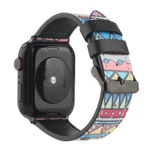 Printed Leather Watch Band For Apple Watch Series 7 41mm / 6 & SE & 5 & 4 40mm / 3 & 2 & 1 38mm(E)