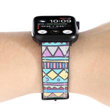 Printed Leather Watch Band For Apple Watch Series 7 41mm / 6 & SE & 5 & 4 40mm / 3 & 2 & 1 38mm(E)