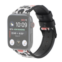 Printed Leather Watch Band For Apple Watch Series 8&7 41mm / SE 2&6&SE&5&4 40mm / 3&2&1 38mm(G)