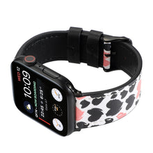 Printed Leather Watch Band For Apple Watch Series 8&7 41mm / SE 2&6&SE&5&4 40mm / 3&2&1 38mm(G)