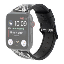 Printed Leather Watch Band For Apple Watch Series 8&7 41mm / SE 2&6&SE&5&4 40mm / 3&2&1 38mm(L)